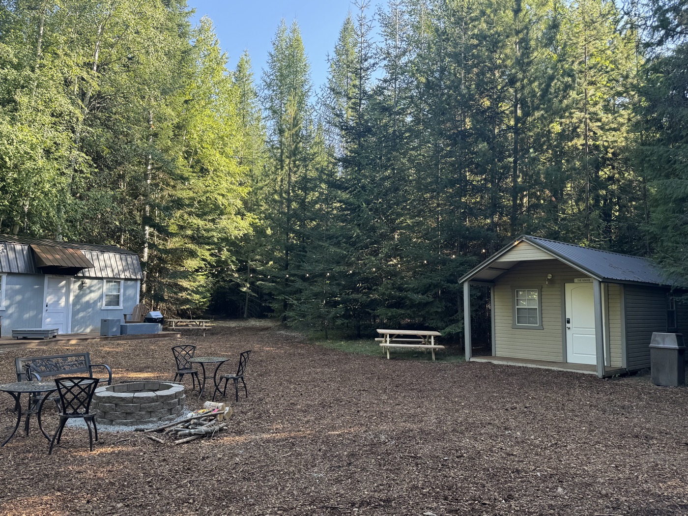 Cabin clearing in the forest